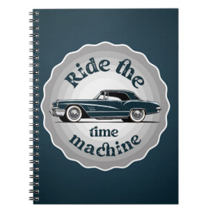 Cuaderno Un coche clásico como un ilustracion de insignia.