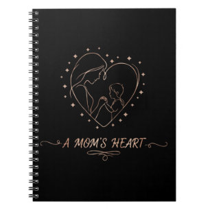 Cuaderno Un Corazón de Mamá   Elegante Madre y Niño en Oro 