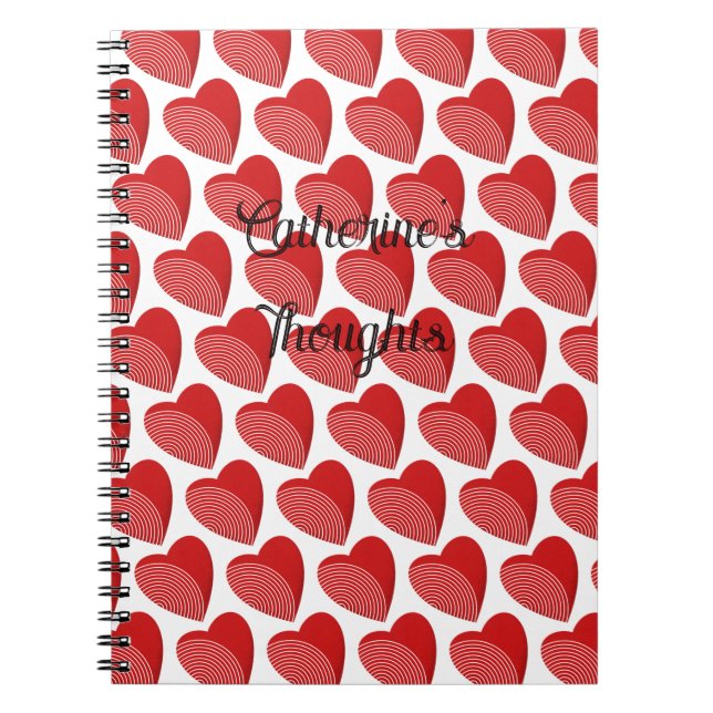 Cuaderno Un corazón rojo a rayas (Frente)