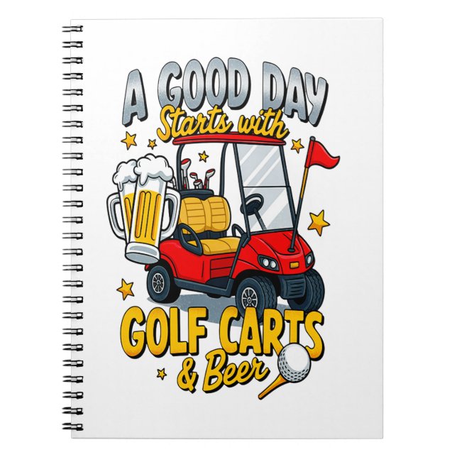 Cuaderno Un día de Dios empieza con los carritos de golf (Frente)