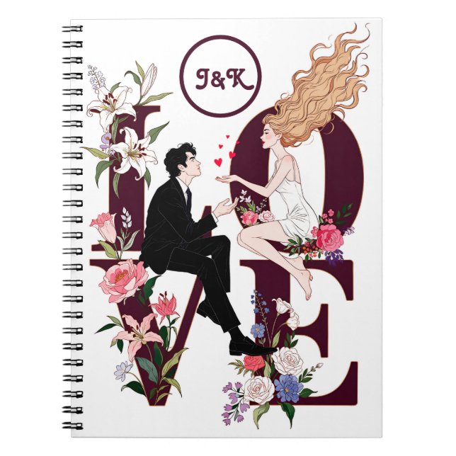 Cuaderno Un Día de San Valentín romántico personalizado (Frente)