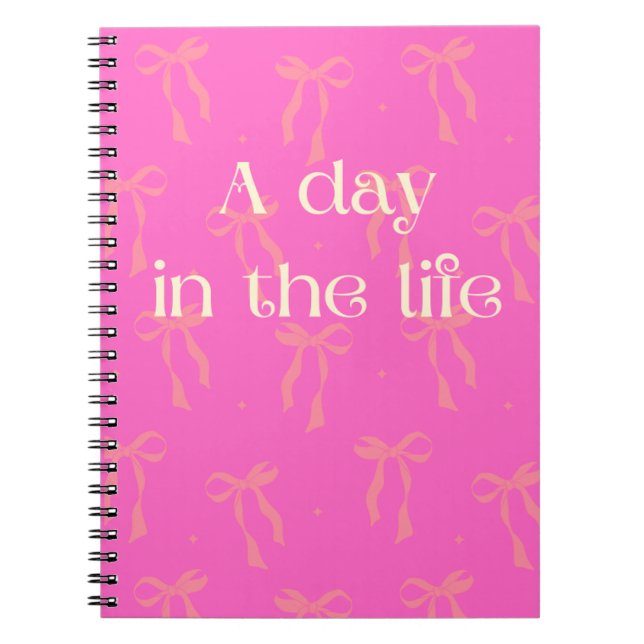 Cuaderno Un día en el portátil Life Pink Bow (Frente)