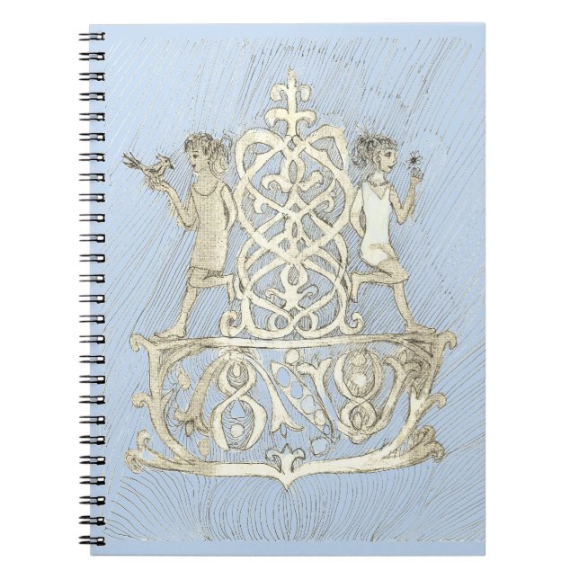 Cuaderno Un dibujo a línea de tinta que representa dos figu (Frente)