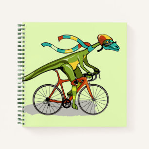 Cuaderno Un Dinosaurio De Anabisetia Montando En Bicicleta.