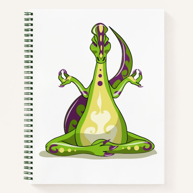 Cuaderno Un Dinosaurio Iguanodon Personalizado Haciendo Yog (Anverso)