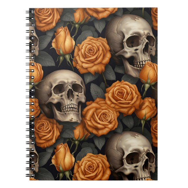 Cuaderno Un diseño de la serie A Skull and Roses 11 (Frente)