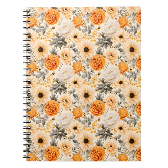 Cuaderno Un diseño de la serie floral de otoño 1 (Frente)
