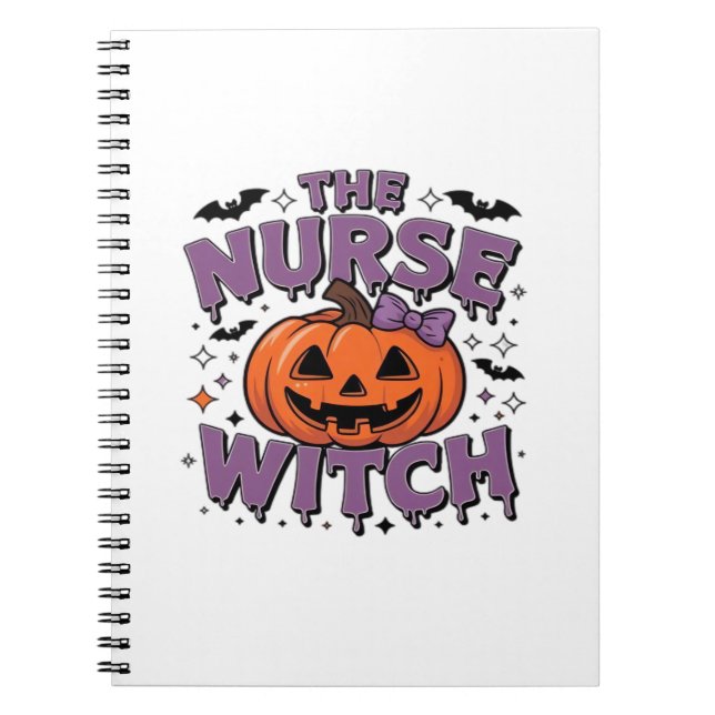 Cuaderno Un diseño divertido con una bruja de calabaza con  (Frente)