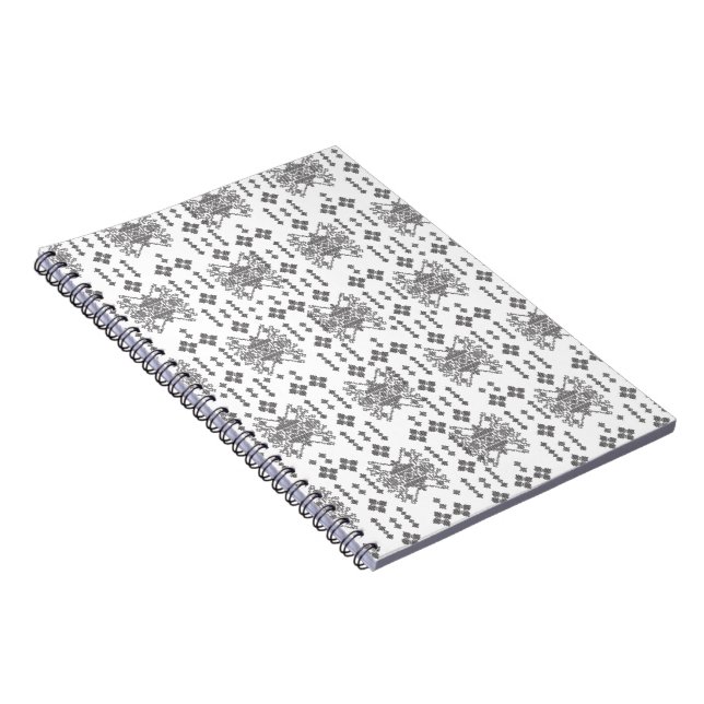 Cuaderno Un diseño simétrico monocromo con intricados (Lado Derecho)