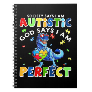 Cuaderno Un divertido autismo cita "La sociedad dice que so