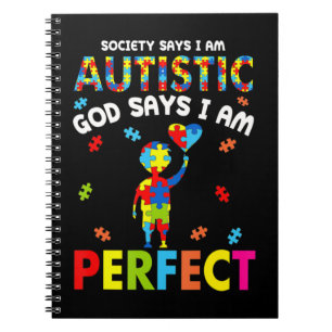 Cuaderno Un divertido autismo cita "La sociedad dice que so