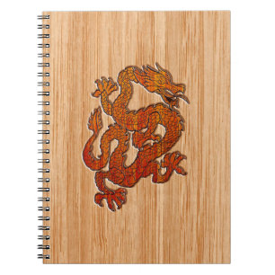 Cuaderno Un dragón rojo en bambú tiene gusto