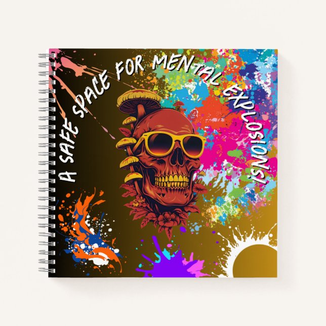 Cuaderno Un espacio seguro para explosiones mentales. (Anverso)