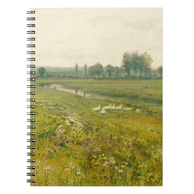 Cuaderno Un extenso paisaje de pradera con geés (Frente)