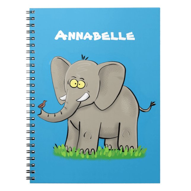 Cuaderno Un extraño elefante gracioso con un pájaro en el p (Frente)