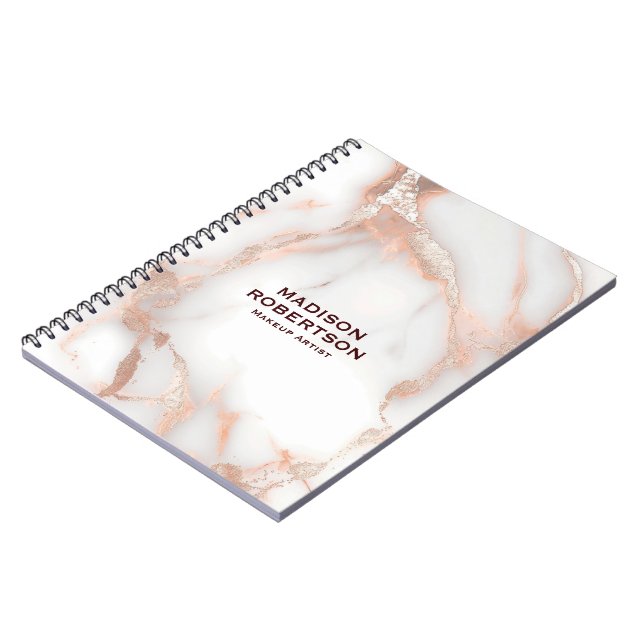 Cuaderno Un fondo de mármol rosa dorado lujoso (Lado Izquierdo)