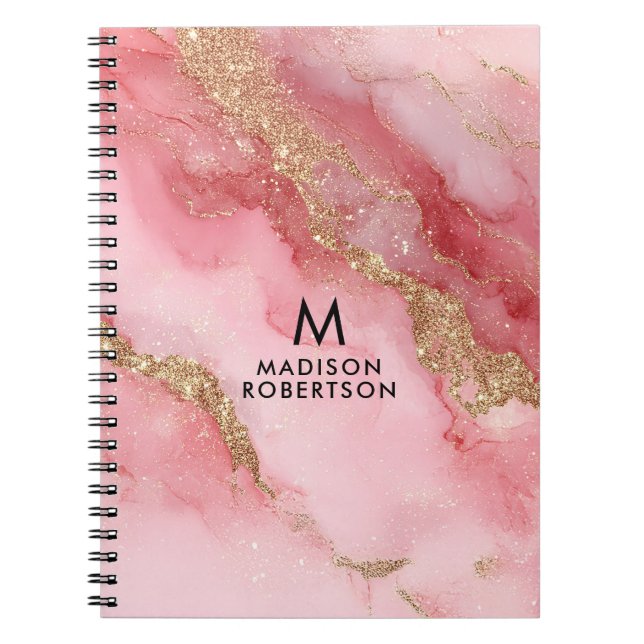 Cuaderno Un fondo de mármol rosa lujoso (Frente)