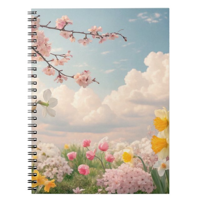 Cuaderno Un fondo floral de primavera (Frente)