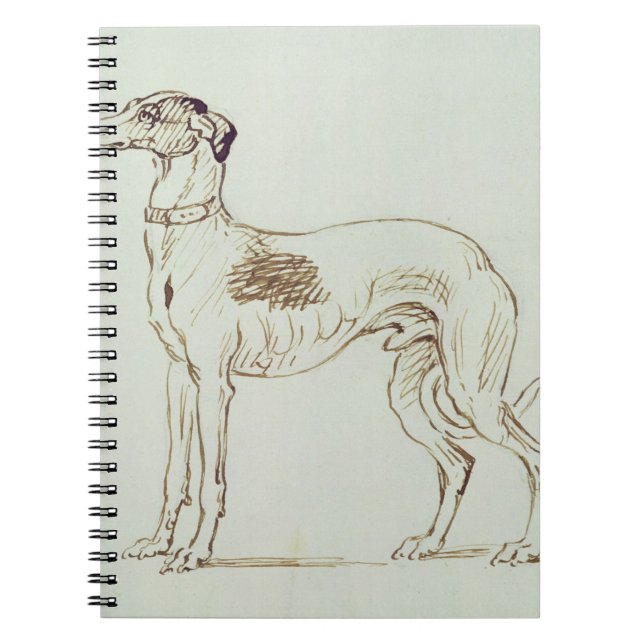 Cuaderno Un galgo, haciendo frente a la izquierda (pluma y (Frente)