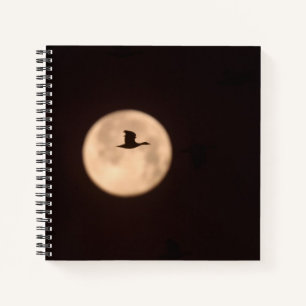 Cuaderno Un ganso de las nieves contra una luna llena Nue