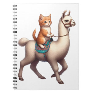 Cuaderno Un gatito gatito montando llama fluida, gato y lla