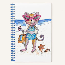 Cuaderno Un gato caprichoso en la playa