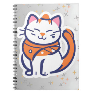 Cuaderno Un gato de esmoquin blanco y rosa muy feliz Fotogr