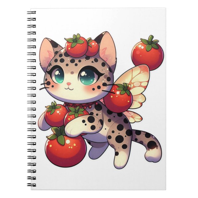 Cuaderno Un gato de hadas con tomates (Frente)