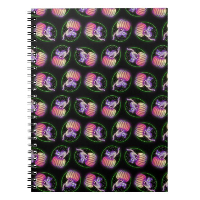 Cuaderno Un Gato De Halloween Fastidiado En El Dibujo De La (Frente)