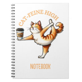Cuaderno Un gato gracioso haciendo un bloc de notas de yoga
