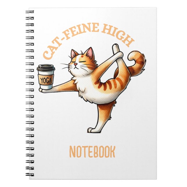 Cuaderno Un gato gracioso haciendo un bloc de notas de yoga (Frente)