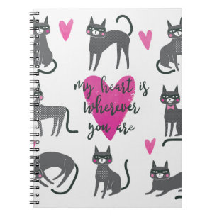 Cuaderno Un gato lindo: ilustracion con letras de amor.