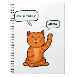 Cuaderno Un gato naranja lindo dice "Meow". Tigre 2022