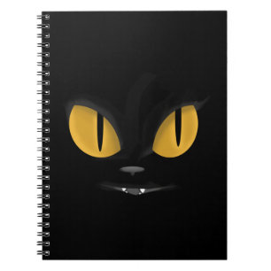 Cuaderno Un gato negro malicioso lindo con fans