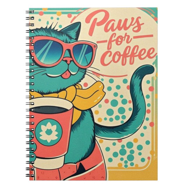 Cuaderno Un gato personalizado de estilo retro con vidrio s (Frente)