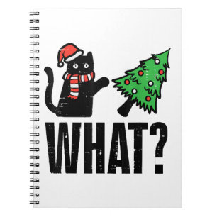 Cuaderno Un gato que da vueltas al árbol de navidad
