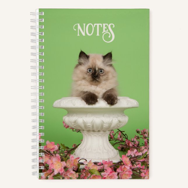 Cuaderno Un gato siamés lindo y de larga data (Anverso)