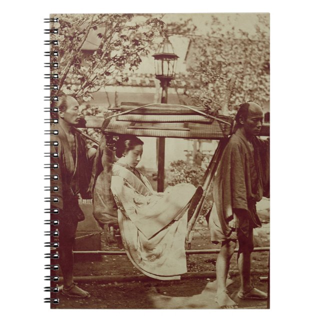 Cuaderno Un geisha que es llevado adentro una litera (foto (Frente)