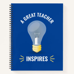 Cuaderno Un gran profesor inspira motivación de bombilla li