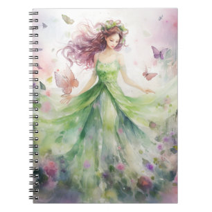 Cuaderno Un hada de primavera hermosa