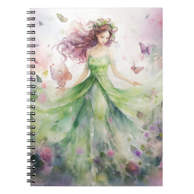 Cuaderno Un hada de primavera hermosa (Frente)