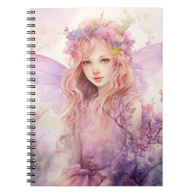 Cuaderno Un hada de primavera hermosa (Frente)