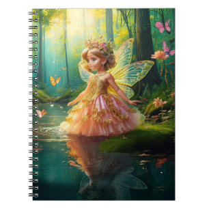 Cuaderno Un hada mágica en un estanque