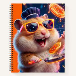 Cuaderno Un hámster alegre que lleva un sombrero azul de ch