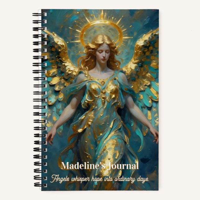 Cuaderno Un hermoso ángel de oro y turquesa (Anverso)