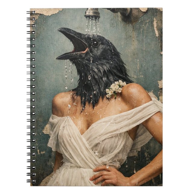 Cuaderno Un hermoso cuervo en la ducha (Frente)