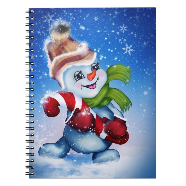 Cuaderno Un hombre de nieve festivo (Frente)