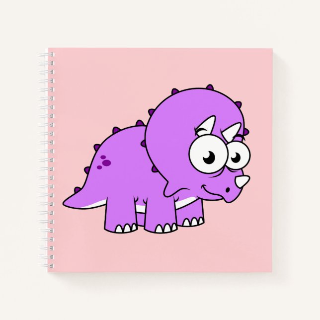 Cuaderno Un Ilustracion Agradable De Un Triceratops. (Anverso)