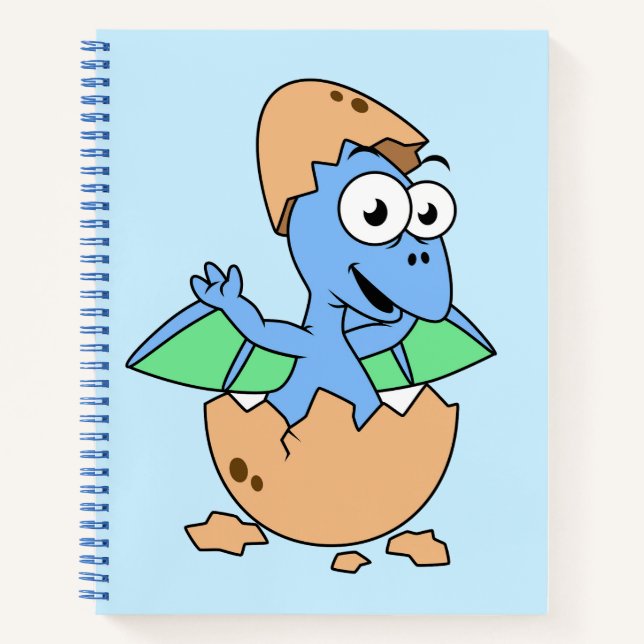 Cuaderno Un Ilustracion Cuidadoso De Un Bebé Pterodáctilo H (Anverso)