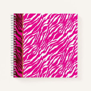 Cuaderno Un intrincado patrón floral en rosa y blanco, arte